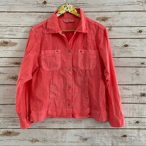 Fresh Produce Pink Long Sleeve Button Snap Shirt S